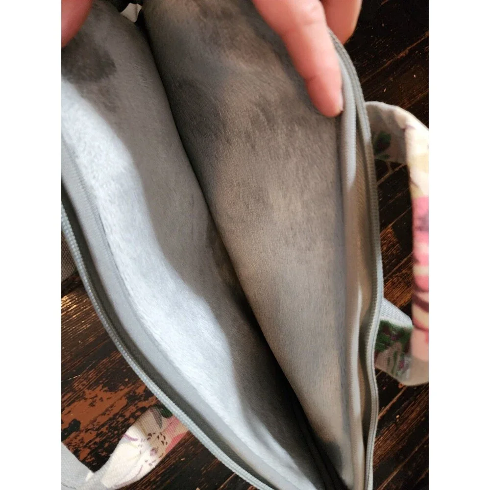 Cottagecore Floral Macbook Shoulder Bag | Gray And Pink